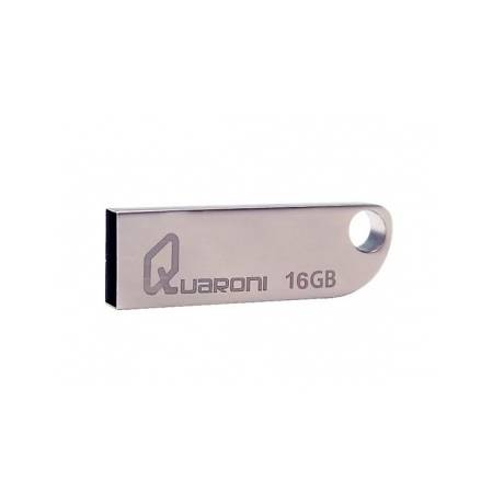 MEMORIA USB 16GB DURABLE QUARONI QUF2-16G, USB 2.0, PLATA ACERO INOXIDABLE