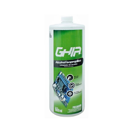Ghia Alcohol Isopropílico para Limpieza de PC´s y Electrónica, 1 Litro