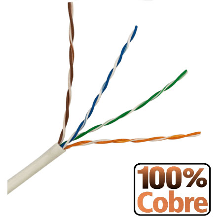 SAXXON OUTP6COP305BC - Bobina de Cable UTP Cat6 100% Cobre/ 305 Metros/ Color Blanco/ Uso Interior/ 4 Pares/ Categoría 6/ Soporta Pruebas Fluke Test/ UL444/ CERT ISO9001/ RoSH