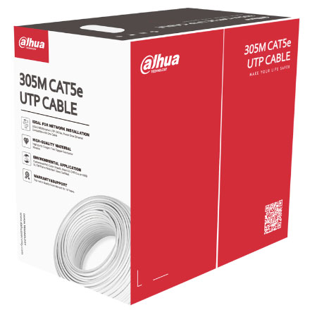 DAHUA PFM920I-5EUN - Bobina de Cable UTP Blanco 100% Cobre/ Categoria 5e/ 305 Metros/ CPR Eca/ Video y Redes/ Compatible con Alimentación PoE/