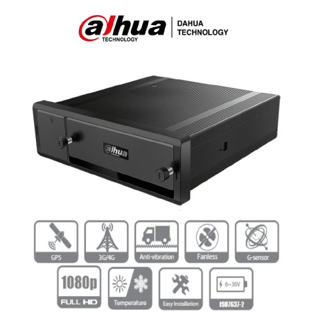 DAHUA MXVR4104-GFW - DVR Movil de 4 Canales HDCVI 1080p+4 Canales IP