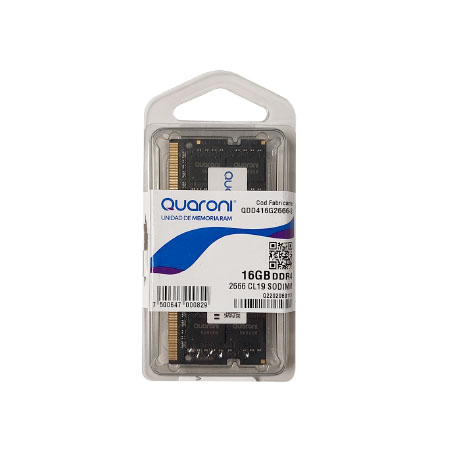 MEMORIA RAM QUARONI SODIMM DDR4 16GB 2666MHZ CL19 260PIN 1.2V