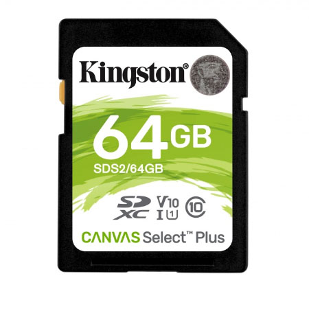 Memoria Flash Kingston Canvas Select Plus, 64GB SDXC UHS-I Clase 10