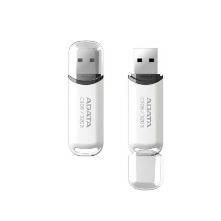 Memoria USB Adata C906, 32GB, USB 2.0, Blanco