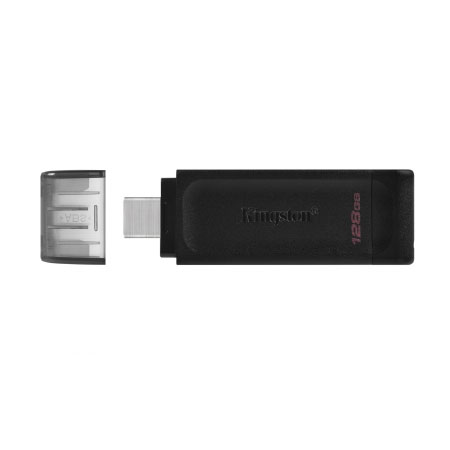 Memoria USB Kingston DataTraveler 70, 128GB, USB-C 3.2, Negro