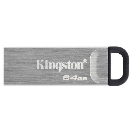 Memoria USB Kingston DataTraveler Kyson, 64GB, USB 3.2, Lectura 200MBs, Plata