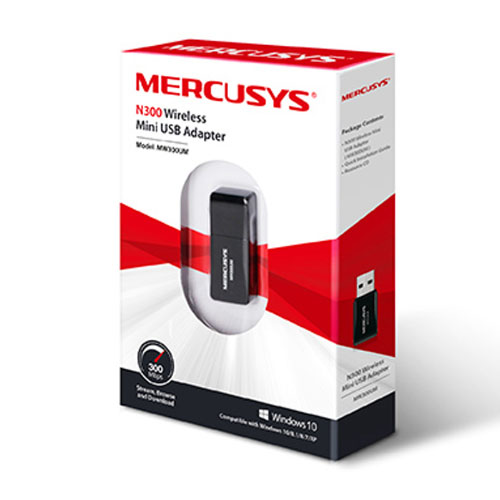 Mercusys Adaptador de Red USB MW300UM, Inalámbrico, 300 Mbit