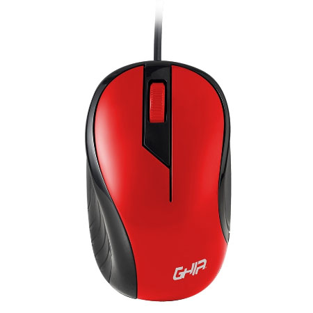 Mouse Ghia GMA50R, Alámbrico, USB, 1200 DPI, Rojo
