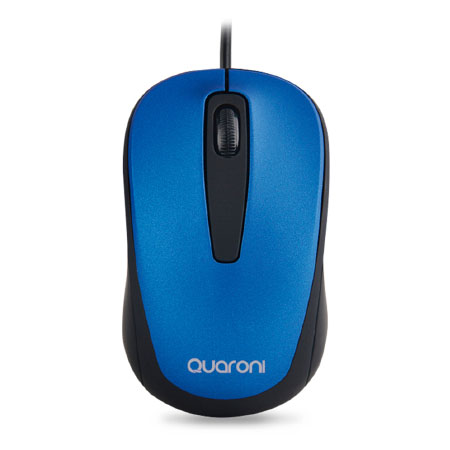 Mouse Quaroni Óptico MAQ02A, Alámbrico, USB, 1200DPI, Azul