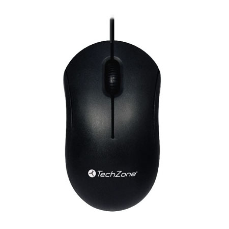Mouse Techzone Óptico TZMOU01, Alámbrico, USB, 800DPI, Negro