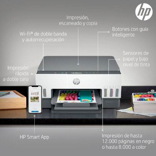 Multifuncional HP Smart Tank 670, Color, Inyección, Tanque de Tinta, Alámbrico, PrintScanCopy
