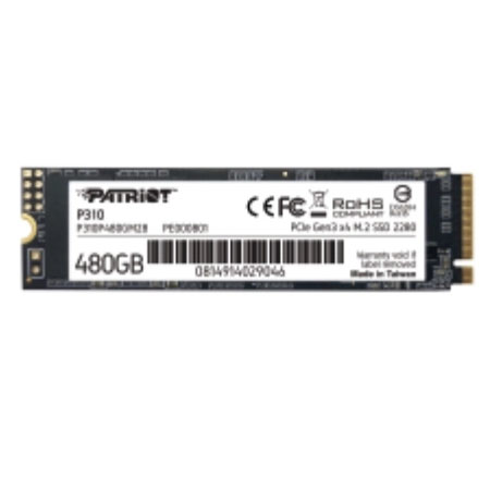 SSD Patriot P310 NVMe, 480GB, PCI Express 3.0, M.2