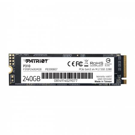 SSD PATRIOT P310 NVME, 240GB, PCI EXPRESS 3.0, M.2