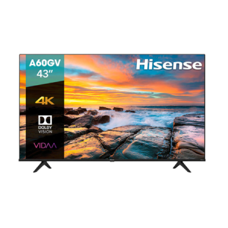 HISENSE SMART TV LED A60GV 43, 4K ULTRA HD, WIDESCREEN, NEGRO