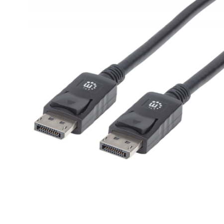 MANHATTAN CABLE DE VIDEO DISPLAYPORT 1.2 MACHO - DISPLAYPORT 1.2 MACHO, 4K, 60HZ, 2 METROS, NEGRO