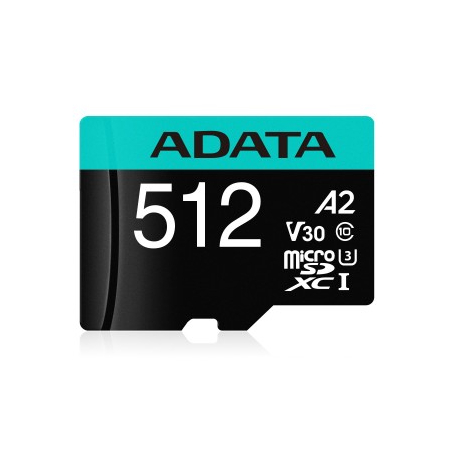 MEMORIA FLASH ADATA PREMIER PRO, 512GB MICROSDXC UHS-I CLASE 10, CON ADAPTADOR