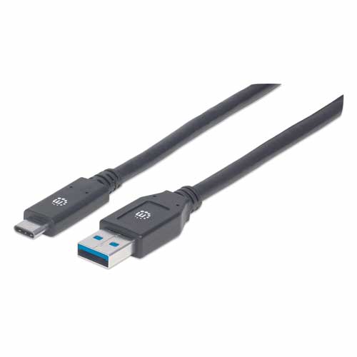 Manhattan Cable USB A 3.1 Macho - USB C 3.1 Macho, 3 Metros, Negro