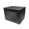 GABINETE LINKEDPRO DE MONTAJE EN PARED, CON PUERTA DE CRISTAL, CUERPO FIJO CON RACK, DE 19IN, 6UR, 450 MM DE PROFUNDIDAD, NEGRO, LW-06-05-06-UBG