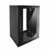 GABINETE LINKEDPRO PARA MONTAJE EN PARED, PUERTA DE CRISTAL TEMPLADO, CUERPO FIJO CON RACK 19" DE 24 UNIDADES, SR-1924-GFP