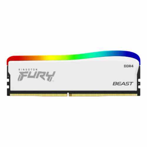 MEMORIA RAM KINGSTON FURY BEAST RGB DDR4, 3600MHZ, 8GB, NON-ECC, CL17, XMP, BLANCO, KF436C17BWA