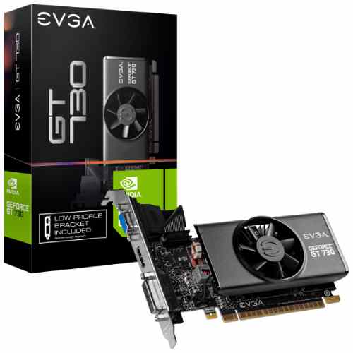 TARJETA DE VIDEO EVGA NVIDIA GEFORCE GT 730, 2GB 64-BIT GDDR5, PCI EXPRESS 2.0, LOW PROFILE, 02G-P3-3733-KR