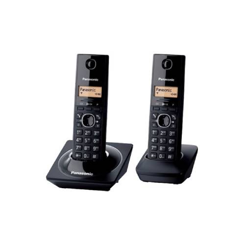 TELÉFONO INALÁMBRICO PANASONIC DECT CON 2 AURICULARES, PANTALLA LCD, NEGRO, KX-TG1712MEB