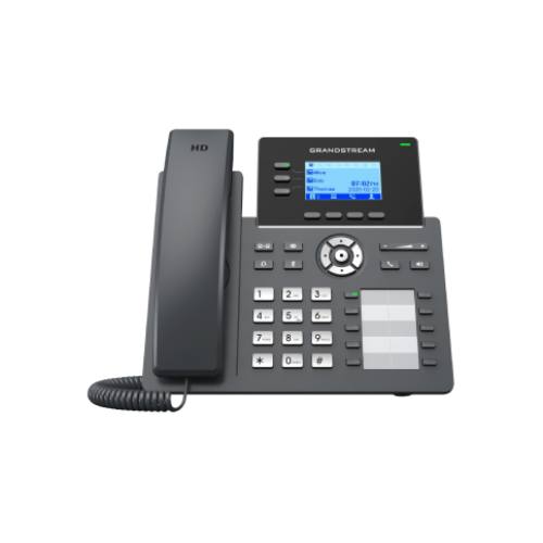 TELÉFONO IP GRANDSTREAM CON PANTALLA 2.21", ALÁMBRICO, 3 LÍNEAS, ALTAVOZ, NEGRO, GRP2604