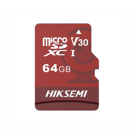 MEMORIA HIKSEMI, 64GB MICROSDXC CLASE 10 VIDEOVIGILANCIA USO 247 - 95 MBS LECTURA 40 MBS ESCRITURA