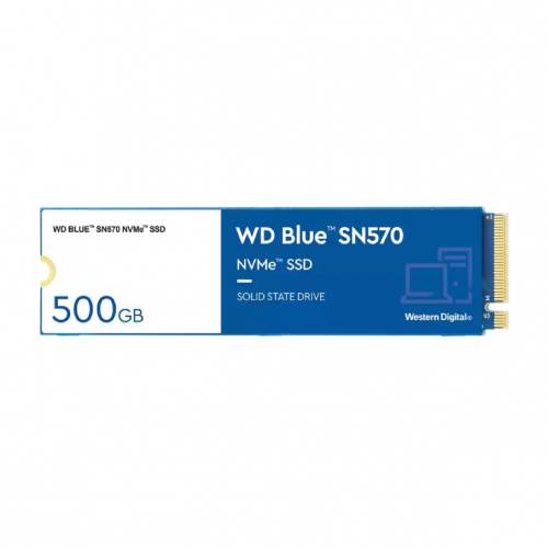UNIDAD DE ESTADO SOLIDO SSD WESTERN DIGITAL WD BLUE SN570 NVME, 500GB, PCI EXPRESS 3.0, M.2, WDS500G3B0C