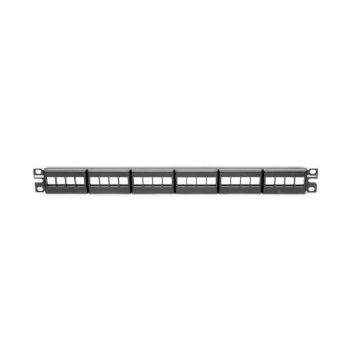 PANDUIT PANEL DE PARCHEO MODULAR PLANO, 24 PUERTOS RJ-45, 1U, NEGRO, NKFP24Y