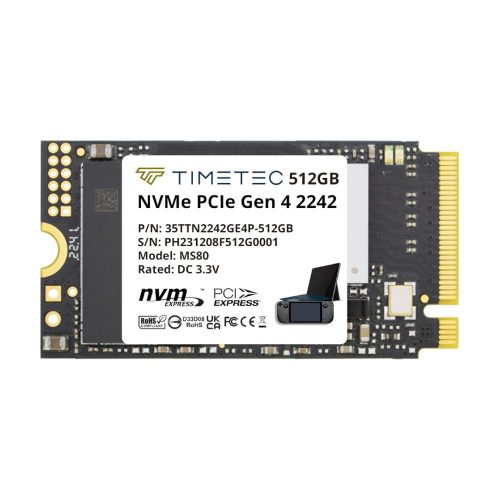 UNIDAD DE MEMORIA SSD NVME TIMETEC SSD M.2 2242 NVME PCIE GEN4X4 VELOCIDAD DE LECTURA/ESCRITURA DE HASTA 5,100/4,600 MB/S