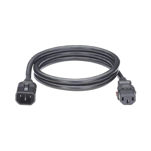 CABLE DE ALIMENTACIÓN ELÉCTRICA CON BLOQUEO DE SEGURIDAD, DE IEC C14 A IEC C13, 1.2 METROS DE LARGO, COLOR NEGRO, PAQUETE DE 10 PIEZAS, LPCA12-X