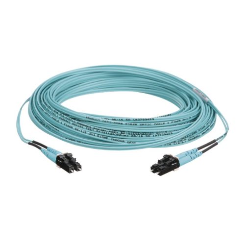 CABLE FIBRA ÓPTICA PANDUIT MULTIMODO 50 125 OM3, LC-LC DUPLEX, LC MACHO - LC MACHO, 30 METROS, OFNR (RISER) TURQUESA, FX2ERLNLNSNM030