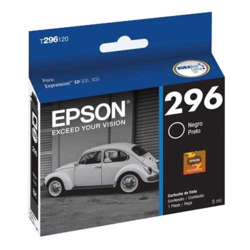 CARTUCHO EPSON 296 NEGRO 4ML 130 PÁGINAS, C13T296120