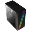 GABINETE AEROCOOL STREAK CON VENTANA RGB, MIDI-TOWER, ATX MICRO ATX MINI-ITX, USB 2.0 3.0, SIN FUENTE, 1 VENTILADOR INSTALADO, NEGRO, STREAKRGB BK