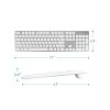 MACALLY TECLADO USB, TECLADO CON CABLE - ALUMINIO, ALUMINIO PLATEADO