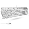 MACALLY TECLADO USB, TECLADO CON CABLE - ALUMINIO, ALUMINIO PLATEADO