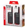 MOTOROLA SOLUTIONS, PORTABLE FRS, T210, TALKABOUT, RADIOS BIDIRECCIONALES, RECARGABLES, 22 CANALES, 20 MILLAS, NEGRO CON ROJO, PAQUETE DE 2