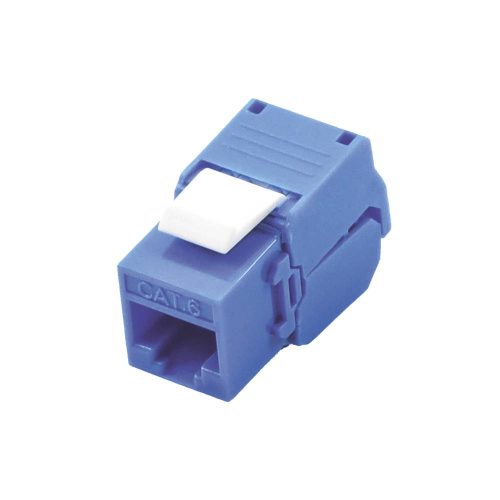 MÓDULO JACK KEYSTONE CAT6 (TOOLLESS), CON TERMINACIÓN EN ÁNGULO 180 º COLOR AZUL, COMPATIBLE CON FACEPLATE Y PATCHPANEL LINKEDPRO, LP-KJ-610-TTBU