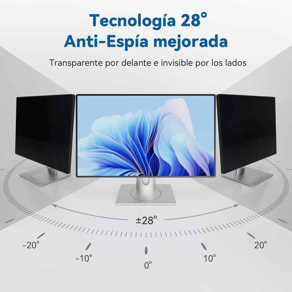 PANTALLA DE PRIVACIDAD PARA ORDENADOR DE 27 PULGADAS RELACIÓN DE ASPECTO 16 9, PROTECTOR DE MONITOR FILTRO ANTIRREFLEJO DE LUZ AZUL, PRIVACY DE FILM EXTRAÍBLE