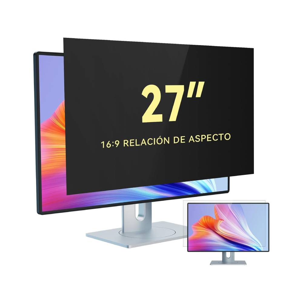 PANTALLA DE PRIVACIDAD PARA ORDENADOR DE 27 PULGADAS RELACIÓN DE ASPECTO 16 9, PROTECTOR DE MONITOR FILTRO ANTIRREFLEJO DE LUZ AZUL, PRIVACY DE FILM EXTRAÍBLE