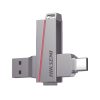 MEMORIA USB DUAL DE 256 GB, USB-C Y USB-A, TRANSFERENCIA DE ALTA VELOCIDAD, METÁLICA, COMPATIBLE CON DISPOSITIVOS MÓVILES, WINDOWS, MAC Y LINUX, HS-USB-E307C 256G