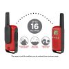 MOTOROLA TALKABOUT T110 INDIVIDUAL PACK, COLOR ROJO, CON 22 CANALES, VISUALIZACIÓN LCD, UN ALCANCE DE HASTA 16 MILLAS 1