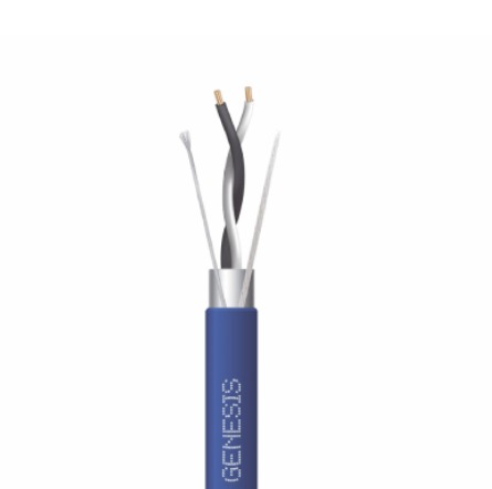 BOBINA DE CABLE DE COMUNICACIÓN GENESIS 3320-2106 BLINDADO 2X22 AWG 305 METROS AZUL INTERIOR CMP CL3P FPLP FT6 PARA CONTROL DE DATOS