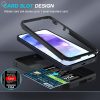 FUNDA PARA SAMSUNG GALAXY A55 5G CON CRISTAL VIDRIO TEMPLADO (2 UNIDADES), CARCASA USO RUDO, CÁMARA DESLIZANTE, ANILLO SOPORTE, SILICONA TPU, CASE ARMOR BUMPER, NEGRO - Image 4