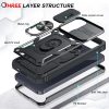 FUNDA PARA SAMSUNG GALAXY A55 5G CON CRISTAL VIDRIO TEMPLADO (2 UNIDADES), CARCASA USO RUDO, CÁMARA DESLIZANTE, ANILLO SOPORTE, SILICONA TPU, CASE ARMOR BUMPER, NEGRO - Image 5