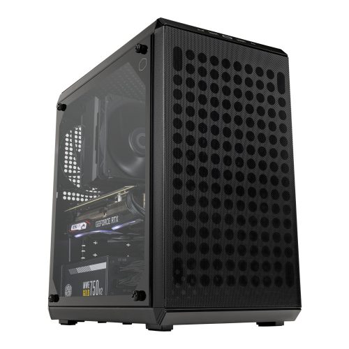 GABINETE COOLER MASTER MASTERBOX Q300L V2, MINI-TOWER, MICRO-ATX MINI-ITX, USB 3.0, SIN FUENTE, 1 VENTILADOR INSTALADO, NEGRO, Q300LV2-KGNN-S00