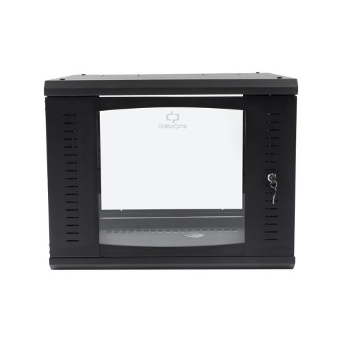 GABINETE LINKEDPRO ABATIBLE DE PARED (CON MARCO TRASERO) CON RACK 19 DE 9 UNIDADES, VENTANA DE CRISTAL TEMPLADO, SR-1909-GAP-V4