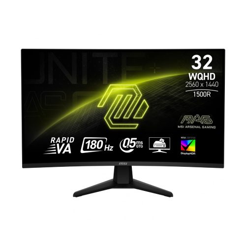 MONITOR GAMER CURVO MSI MAG 32CQ6F LED 31.5, 2560X1440 QUAD HD, 180HZ, HDMI DISPLAYPORT, NEGRO, MAG 32CQ6F