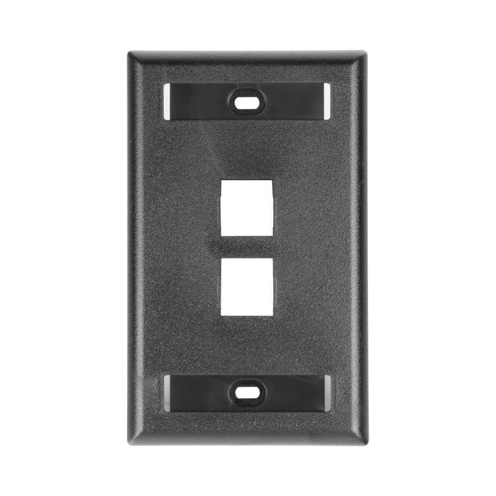 PLACA DE PARED VERTICAL PANDUIT, SALIDA PARA 2 PUERTOS KEYSTONE, CON ESPACIOS PARA ETIQUETAS, NETKEY, NEGRO, NK2FBL
